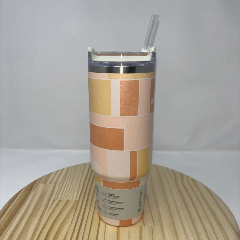 Stanley 30oz Flowstate Quencher H2.0 Tumbler Apricot Court Geo - Picture 5 of 7
